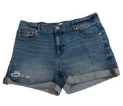 Loft Denim Jean Slightly Distressed Cuffed Shorts Sz 8/29 Women’s