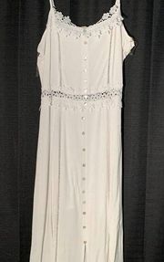 Thin strapped white maxi dress