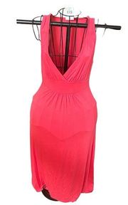 Loveapella NEW Boutique Pink Polish V neck full length ladies maxi dress size SM