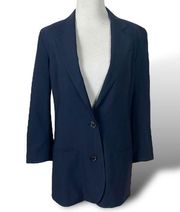 Vince Wool Blazer in Navy Women’s Size 6 Small 2 Button Welt Pockets Classic