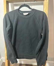 Everlane French Terry Black Long Sleeve Crewneck Sweatshirt Unisex