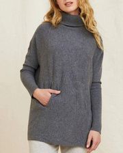 Garnet Hill Oversized Turtleneck Sweater Grey