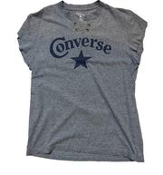 Converse Logo Grey V neck Tee Size Medium Grudge Streetwear