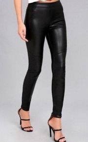 Free People Black Vegan Leather Pants Size 25