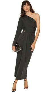 Something Navy One Shoulder Gown in Black Medium Womens Long Maxi Dress