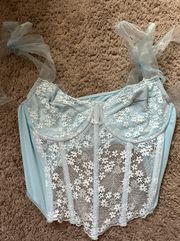 Blue Floral Corset