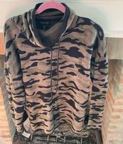 Womens Rachel Zoe Funnel Neck Camouflage Long Sleeve Sweater size Large