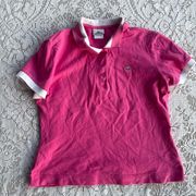 pink crocodile 2000s Y2k collared polo shirt size medium