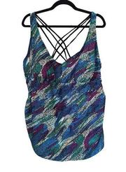 AVA & VIV Colorful Tankini Swimsuit Top - Women’s 26W