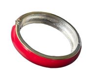 Red Enamel Hinged Bracelet