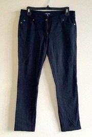 Eileen Fisher Woman Black Ankle Crop Jean Size 8 Soft Knit Feel 5 Pocket Design