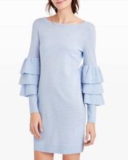 toibe ruffle sleeves 100% wool dress