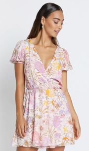 Mini Floral Wrap Dress