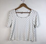 Polka Dot Short Sleeve Top Size Large