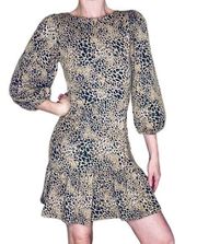 NWT Maeve By Anthropologie Brown & Black Leopard Animal Print Cut-Out Mini Dress