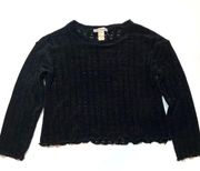Cotton Emporium black crew neck crop sweater Lg