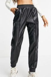 Petite Faux Leather Joggers