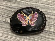 Vintage leather butterfly change purse