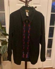 Bob Mackie Black Embroidered Jacket Size XL