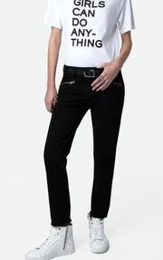 Zadig & Voltaire Ava Jeans Slim Stretch Raw Hem Rocker