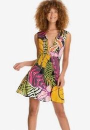 Maaji Spotlight Colorful Tropical Print Mini Coverup Dress