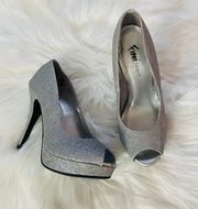 glitter high heels pumps