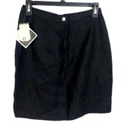 Jennifer Moore black Linen mini skirt 8