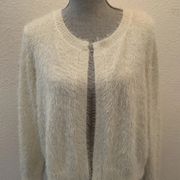 Saks Fifth Avenue Off White Ivory Open Cardigan Sweater Medium M New NWT SOFT