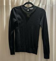 Ted Baker bedazzled black sweater size one