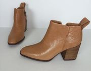 Vionic Lyssa Bootie Toffee Distressed Leather Shoes Size US8 UK6 EU39 NWOT