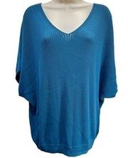 lafayette 148 New York knitted bat wing top oversized, in blue color