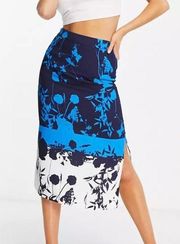 Ted Baker Selaah bluebell side slit midi skirt in blue Size 4 NWT