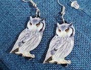 Owl earrings Harry Potter Hedwig Acrylic Bundle Me Unique Gift Dark Academia NEW