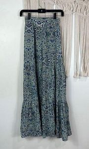 Carolina K Alice Cotton Loose Leg Casual Pants/Trousers Size XS Blue/Cream