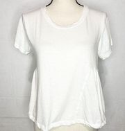 American Rag Baby Doll T-Shirt Top White Short Cap Sleeve Scoop Neck Sz M