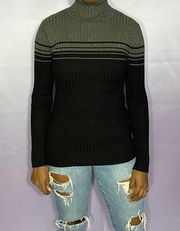 gray and black turtleneck long sleeve shirt