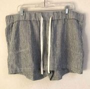 Caslon striped linen drawstring shorts XL