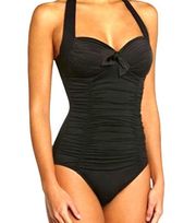 Seafolly Halter Rushed Swimsuit Size 10 NWOT $148