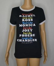 FRIENDS Ringer Tee T Shirt Ross Chandler Phoebe Lg