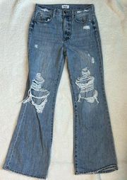 Pistola Highrise Distressed Flare Denim Jeans