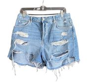 Free People We The Free Distressed High Rise Mom Shorts. Size 31.