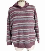 Nine West mauve stripe hooded sweater size xxl