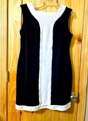 Style & Co. size 12 slimming black and off-white stretch dress