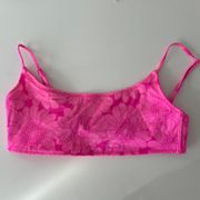 Hot Pink Bikini Top flowers M