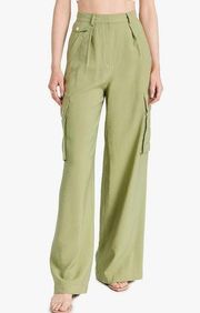 RTR Ramy Brook Women's Emil Pants sz 4 olive wide leg cargo solid green pockets