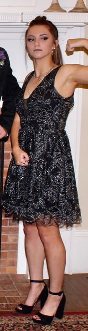 Black and Silver Homecoming Dress