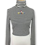 Forever 21  x Disney Mickey Striped Long Sleeve Crop Top S