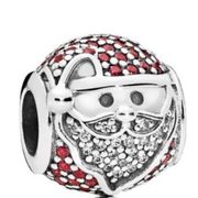 Authentic Pandora Sparkling Jolly Santa Red/Clear CZ Christmas Holiday Charm