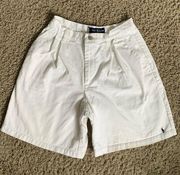 *VINTAGE* Ralph Lauren mom shorts size 12 white denim high rise pleated