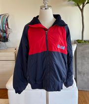 Mobil WearGuard Colorblock Navy Red Bomber Jacket Size L